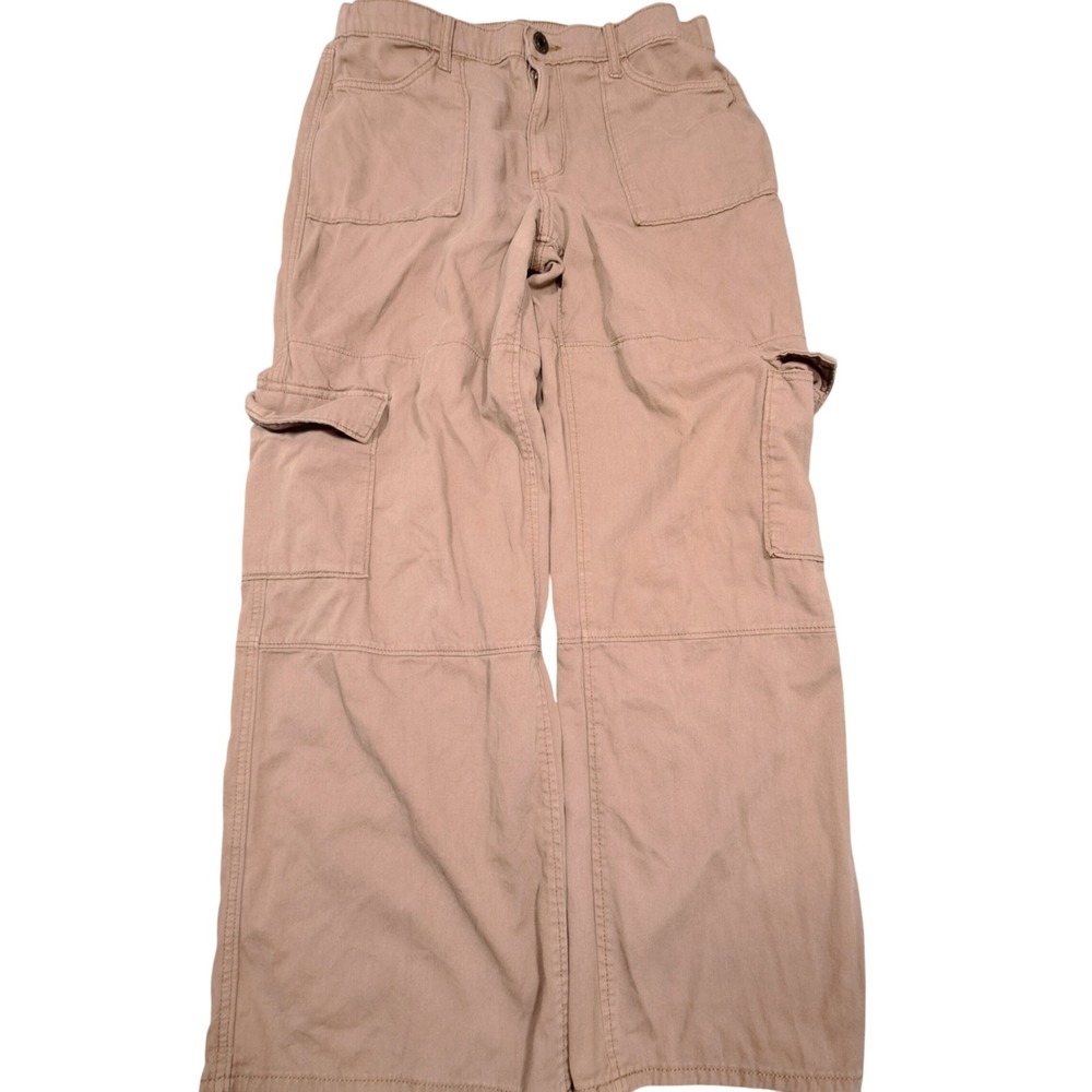 SO Goods For Life Womens High Rise Wide Leg Cargo Pants Tan Khaki JG31X102RD1 L
